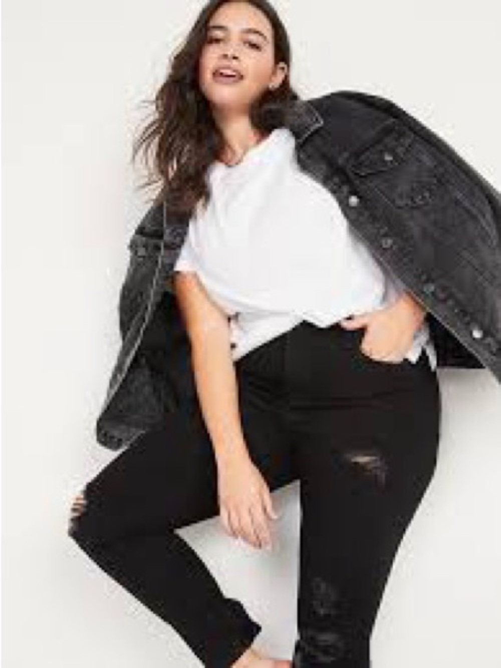Plus-Size Distressed Blue Stretch Skinny Jeans. Bundle and Save!